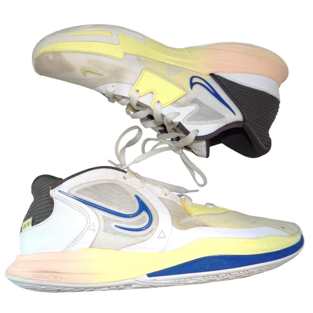 Nike Kyrie Flytrap 5 Mens Basketball Shoes White Blue Yellow Size 9.5‎